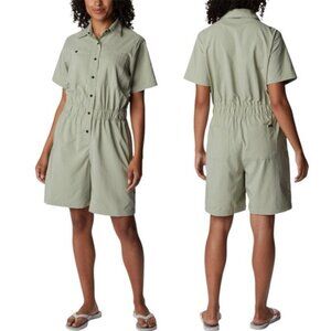 Columbia Silver Ridge Utility Romper Womens L Green Outdoor Gorpcore One Piece